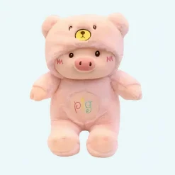 Peluche cochon déguisé en ours