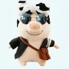 Peluche cochon habillé avec noeud vache