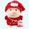 Peluche cochon habillé pull I Love You