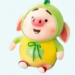 Peluche cochon kawaii verte
