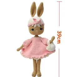 Peluche crochet lapin coquette