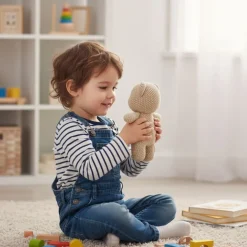 Peluche crochet ours beige