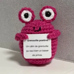 Peluche crochet positive grenouille