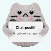 Peluche crochet positive chat