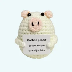 Peluche crochet positive cochon