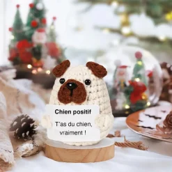 Peluche crochet positive chien