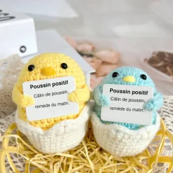 Peluche crochet positive poussin