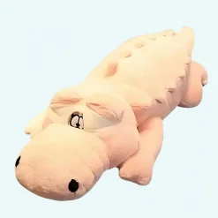 Peluche Crocodile géant rose