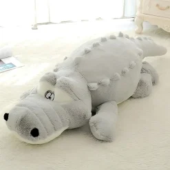 Peluche Crocodile oreiller grise