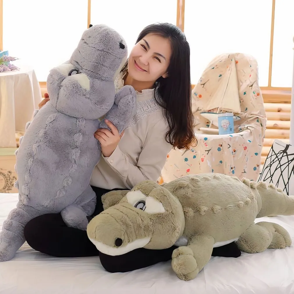 Peluche Crocodile oreiller verte