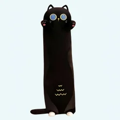 Peluche de chat noir Long coussin de câlin