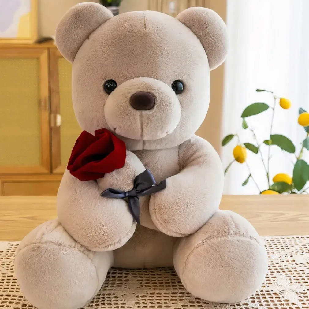 Peluche de St-Valentin nounours avec sa rose