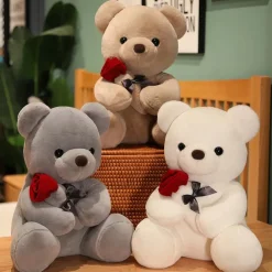Peluche de St-Valentin nounours avec sa rose