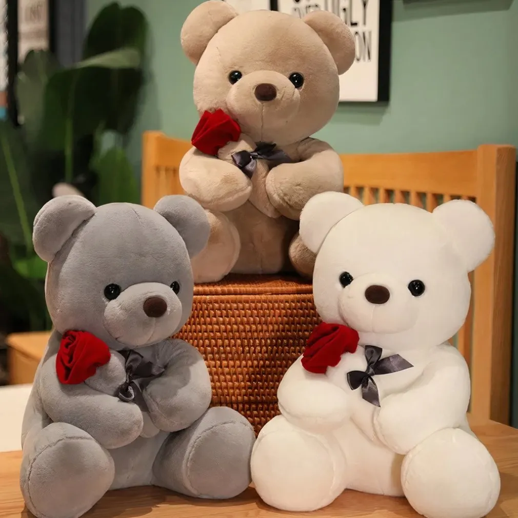 Peluche de St-Valentin nounours avec sa rose