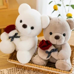 Peluche de St-Valentin nounours avec sa rose