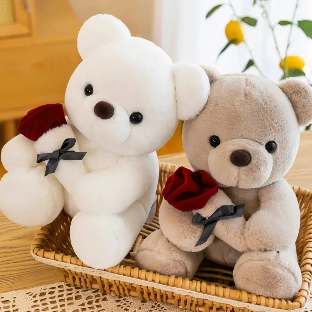 Peluche de St-Valentin nounours avec sa rose