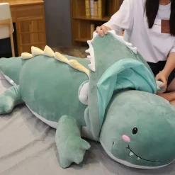 Peluche dinosaure bleu magique