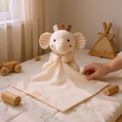 Peluche doudou éléphant ou lapin beige
