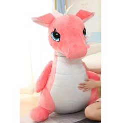 Peluche dragon mignon rose