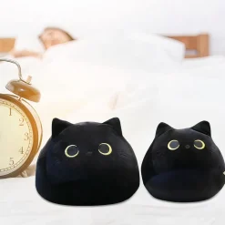 Peluche en forme d’oreiller chat noir