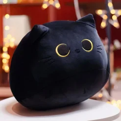 Peluche en forme d’oreiller chat noir