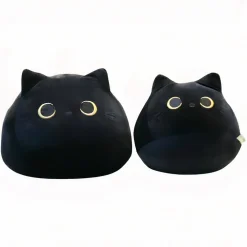 Peluche en forme d’oreiller chat noir