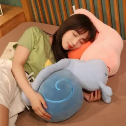Peluche escargot avec coeur bleu