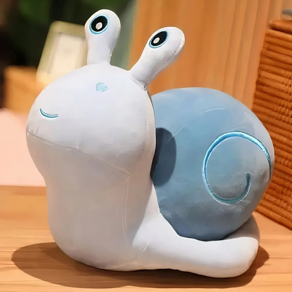 Peluche escargot avec coeur bleu
