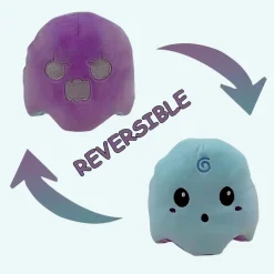 Peluche fantôme violet et bleu réversible, fluorescente