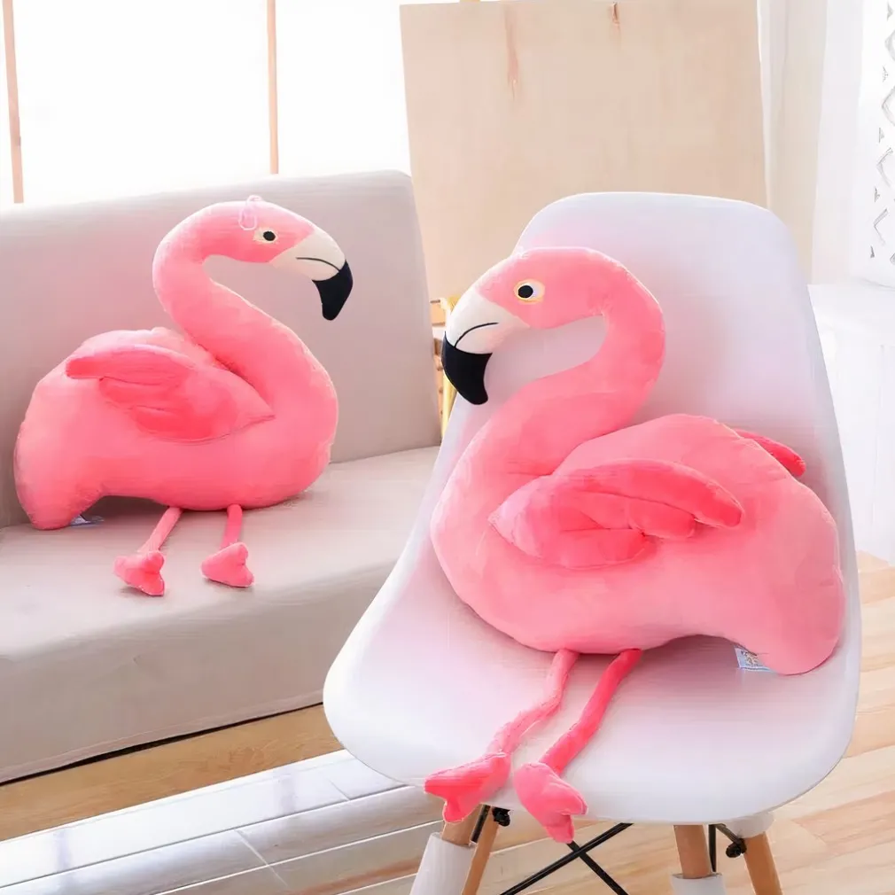 Peluche flamant rose tout doux