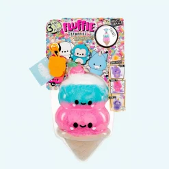 Peluche Fluffie Stuffiez cornet de glace rose et bleu
