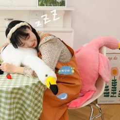 Peluche géante flamant rose ou blanc