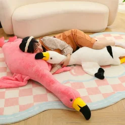 Peluche géante flamant rose ou blanc