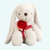 Peluche géante lapin blanc avec rose