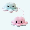 Peluche géante pieuvre réversible visage content et pas content