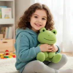Peluche grenouille verte adorable