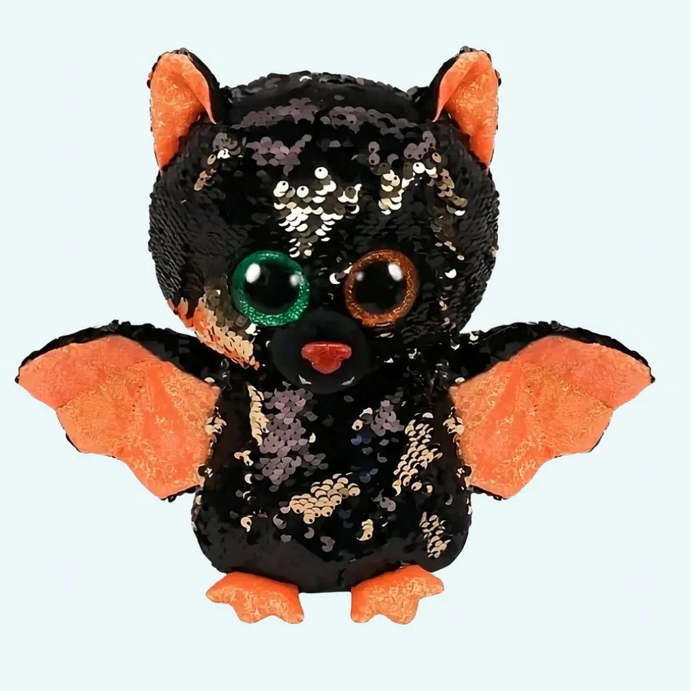 Peluche hibou chauve souris Halloween en sequin