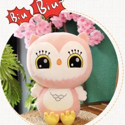 Peluche Hibou Kawaii rose