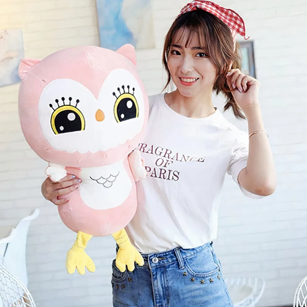 Peluche Hibou Kawaii rose