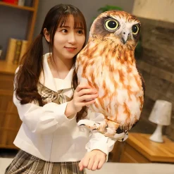 Peluche Hibou marron et blanc trop mignon
