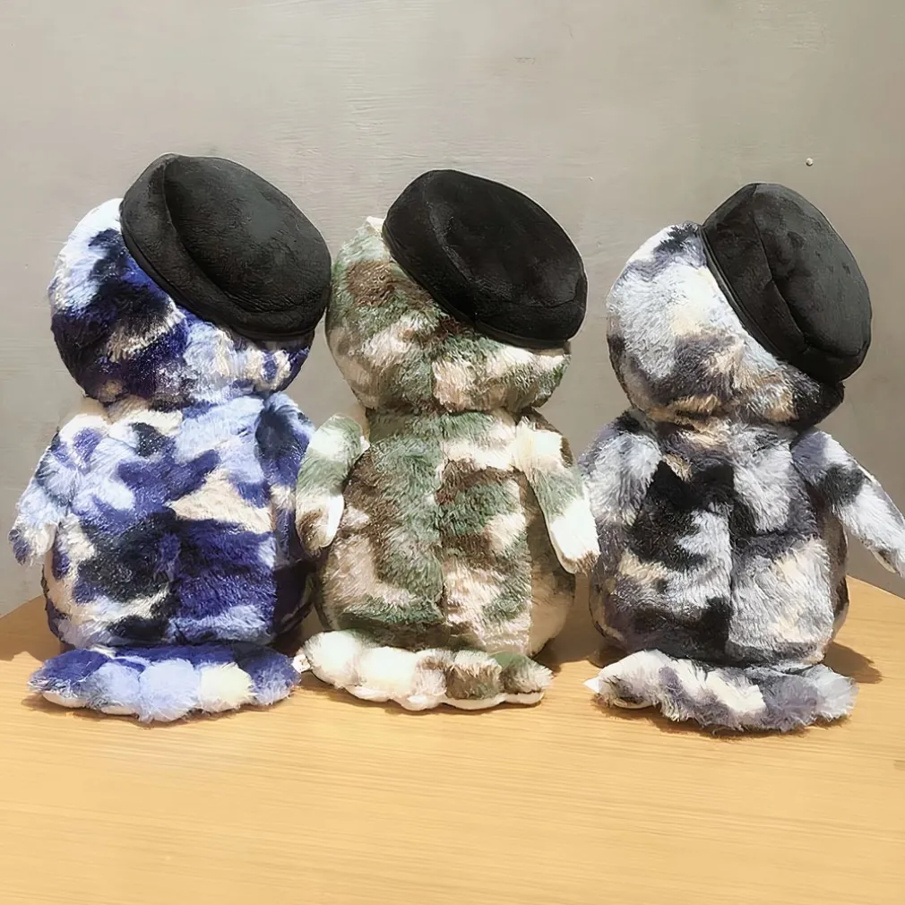 Peluche hibou militaire bleu