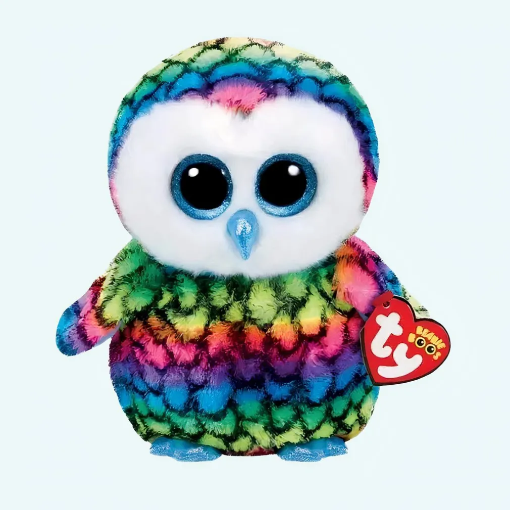 Peluche hibou TY colorée bleue