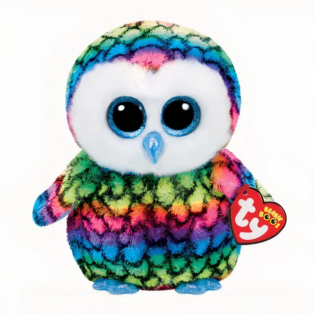 Peluche hibou TY colorée bleue