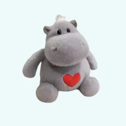 Peluche hippopotame avec un coeur