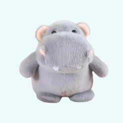 Peluche hippopotame gris en trois tailles
