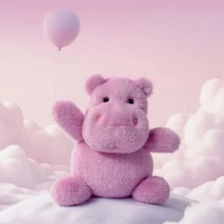 Peluche hippopotame violet mignon
