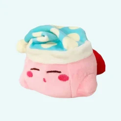 Peluche Kirby avec bonnet de nuit bleu