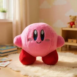 Peluche Kirby souriant rose ou bleue