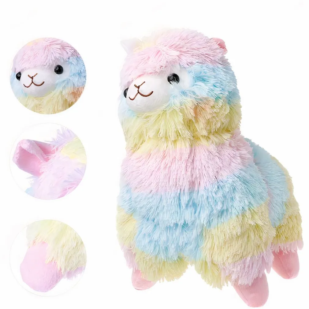 Peluche lama arc-en-ciel