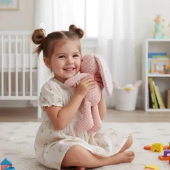 Peluche lapin au crochet à grandes oreilles